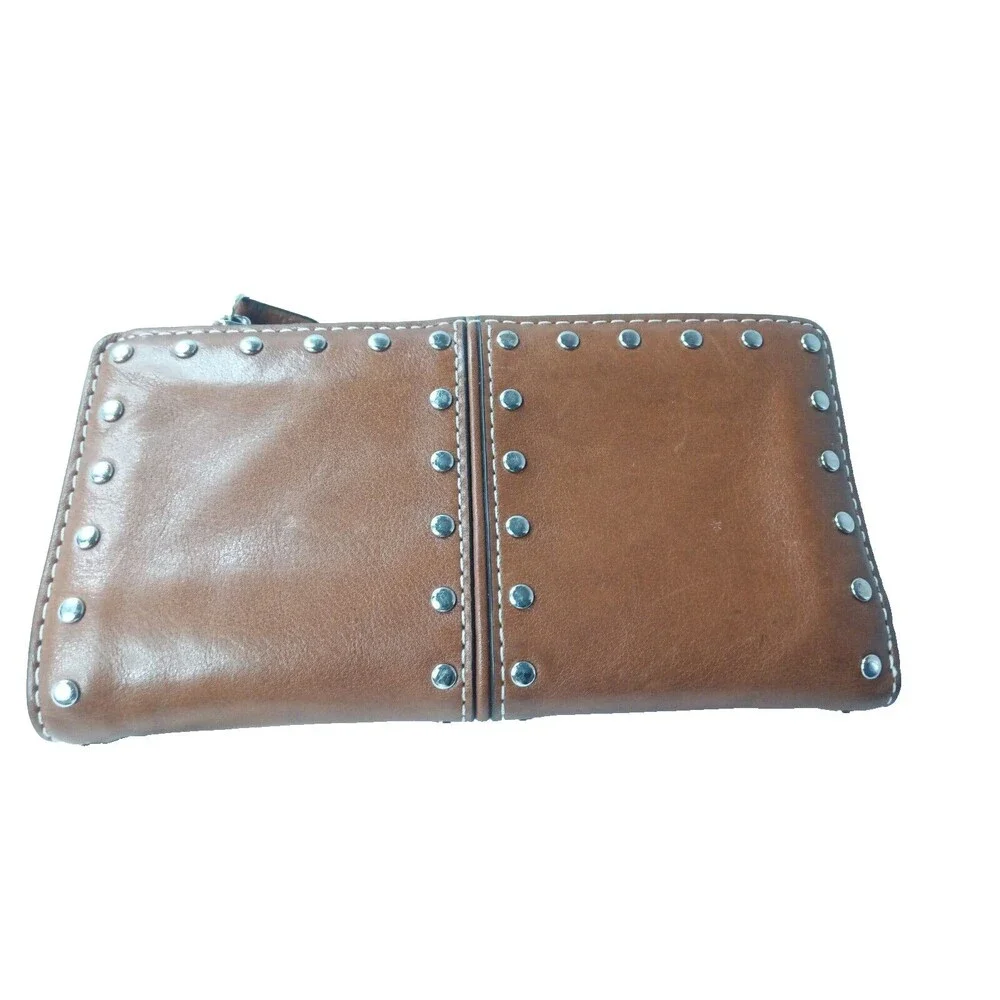 Michael Kors Astor Leather Wallet Cognac Brown Vintage